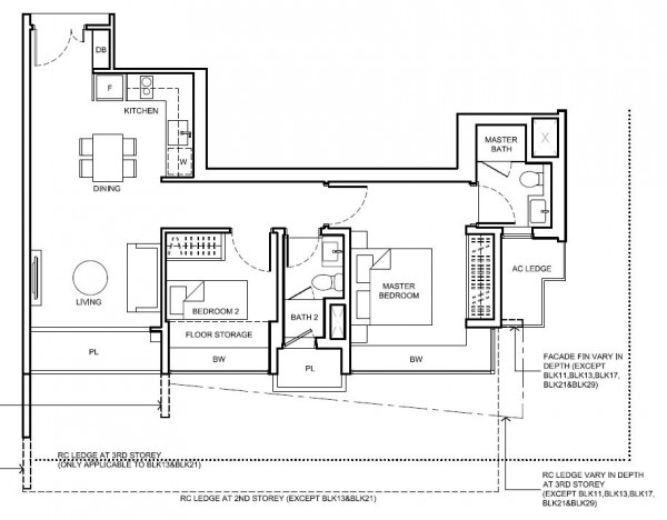 Coco Palms Floor Plan 2 bedrooms