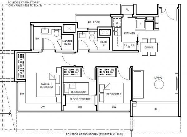 Coco Palms Floor Plan 3 bedrooms