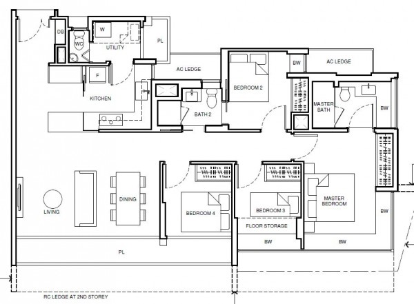 Coco Palms Floor Plan 4 bedrooms